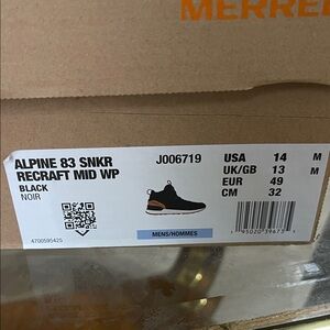 Merrell Alpine 83 SNKR Recraft Mid WP - Black and Tan